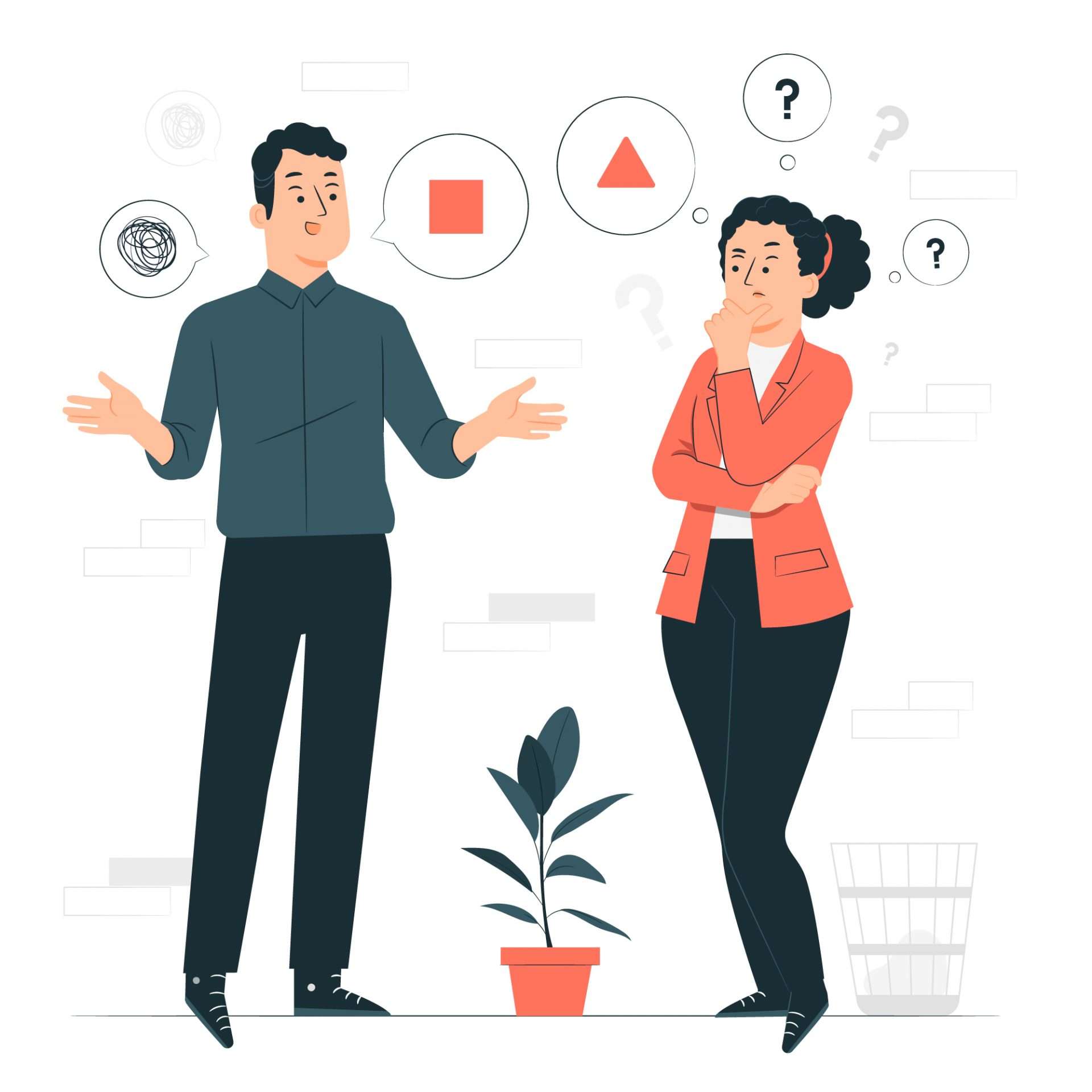 male and female having a conversation about the misconceptions of working remotely