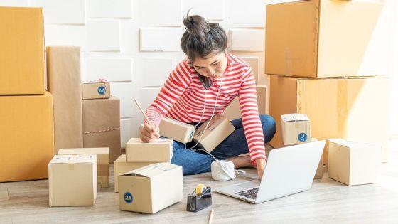 asian women working at home